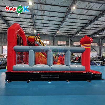 Castillo Inflable Personalizado Sayok, Estación de Bomberos, Camión de Bomberos Inflable con Tobogán