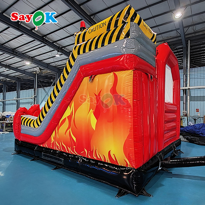 Castillo Inflable Personalizado Sayok, Estación de Bomberos, Camión de Bomberos Inflable con Tobogán