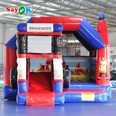 Sayok Tobogán Inflable con Temática de Bomberos Combo Casa Hinchable con Tobogán Camión de Bomberos Inflable Castillo Hinchable para Niños