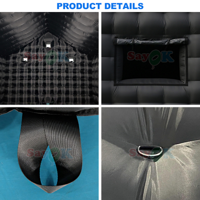 Sayok Carpa de discoteca inflable portátil de 26 pies para fiestas al aire libre, discoteca inflable negra con luces