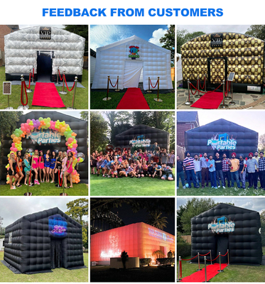 Sayok Carpa de discoteca inflable portátil de 26 pies para fiestas al aire libre, discoteca inflable negra con luces