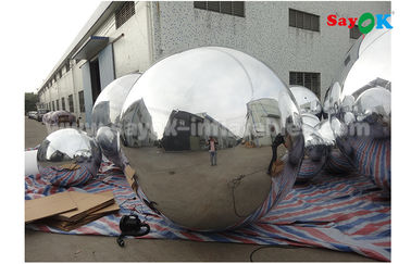 Balón de espejo de oro de peso ligero de plata Dia 2m Balón inflable para publicidad fácil de llevar