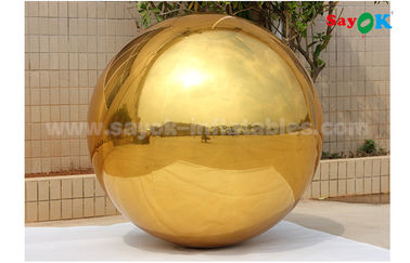 bola de espejo inflable del oro del PVC del 1m para el banquete de boda interior de la decoración