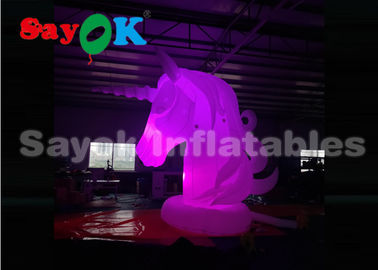 Modelo inflable gigante que se dispara Iluminación Unicornio Personajes de dibujos animados para publicidad SGS UL