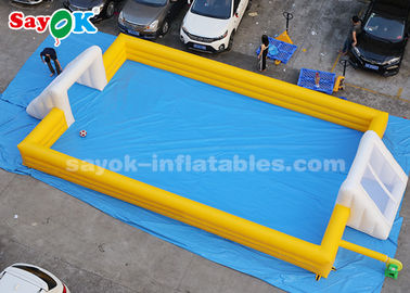 Campo de fútbol inflable del fútbol el 12*6m del PVC de los juegos inflables amarillos inflables gigantes de los deportes