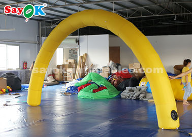 Arco los 6*3m inflable amarillo del arco inflable de la entrada con el ventilador para el anuncio del acontecimiento
