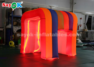 Luz inflable Mini Blow Up Photo Booth del color LED del arco iris de la tienda del partido para SGS ROHS de los niños