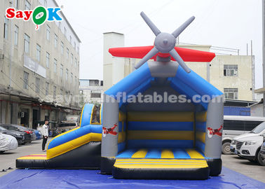Deslizadores inflables de 0,4 mm de lonas de PVC Deslizadores inflables de salto y deslizamiento con avión para niños