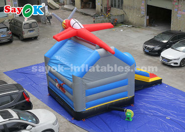 Deslizadores inflables de 0,4 mm de lonas de PVC Deslizadores inflables de salto y deslizamiento con avión para niños