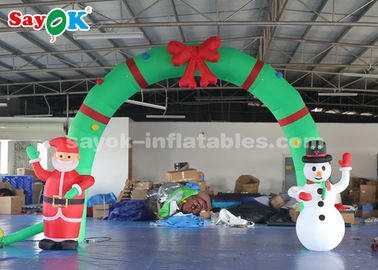 Puerta inflable al aire libre de la arcada de Papá Noel de las decoraciones del día de fiesta con el ventilador