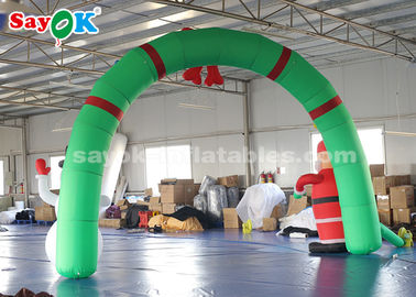 Puerta inflable al aire libre de la arcada de Papá Noel de las decoraciones del día de fiesta con el ventilador