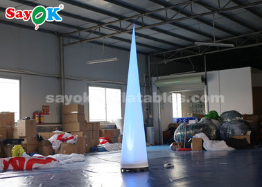 Tela inflable portátil del blanco del cono de la iluminación de la columna de la decoración de la iluminación