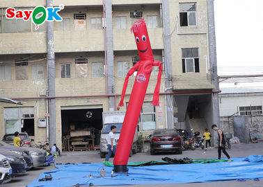 Hombre inflable rojo de la onda del bailarín del aire de la sola pierna de las marionetas de aire del baile para el SGS comercial del CE