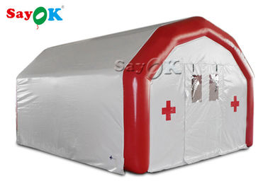 Tienda médica inflable de poste del hospital móvil hermético grande inflable de la tienda para fijar camas médicas