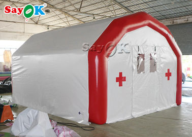 Tienda médica inflable de poste del hospital móvil hermético grande inflable de la tienda para fijar camas médicas