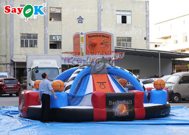 Logotipo modificado para requisitos particulares juego inflable al aire libre gigante del tiroteo del aro de baloncesto
