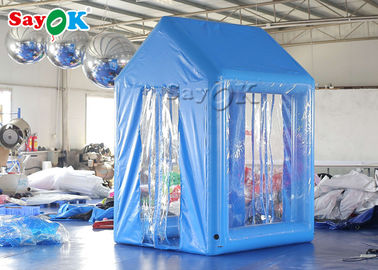 canal humano de la puerta de la desinfección de la atomización de la tienda médica inflable del PVC del azul de los 2x2x3M