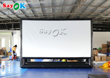 El aire negro grande de la pantalla al aire libre inflable sellado explota la pantalla de cine para los centros de ciencias los 4.72x3.4m