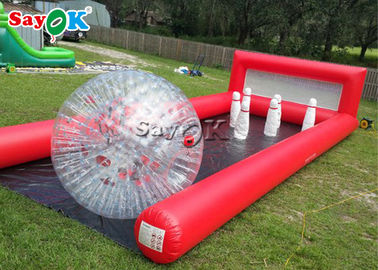 Los juegos inflables inflables de los deportes del PVC del juego que ruedan 0.6m m escogen los pernos humanos de la bola de bolos de los carriles para el acontecimiento al aire libre