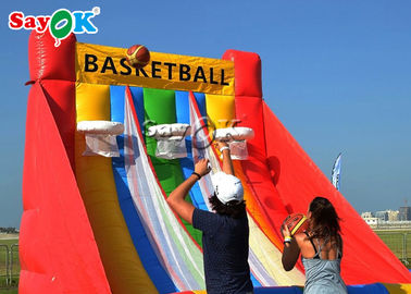 Aire firmemente juego inflable de tres de los aros deportes del baloncesto con los juegos inflables del ventilador del CE para los adultos