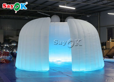 Tienda inflable blanca de la bóveda de la yarda de la feria profesional inflable de la tienda 6.5x2.4mH con el LED