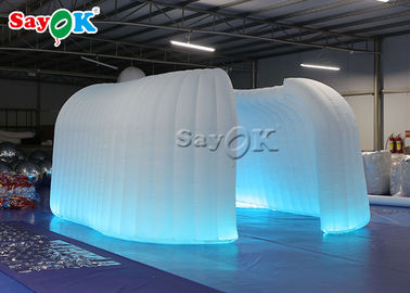 Tienda inflable blanca de la bóveda de la yarda de la feria profesional inflable de la tienda 6.5x2.4mH con el LED