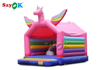 5x4mH castillo de la despedida de la princesa Pink Rainbow Unicorn Inflatable para el niño
