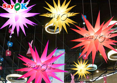 estrella colgante colorida de 210T el 1.5M Inflatable Lighting Decoration