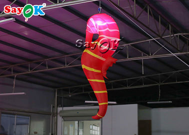 Hipocampo inflable rojo de la iluminación de la decoración los 2m LED del club