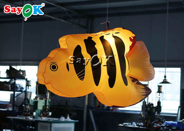 Los parques de atracciones amarillean la decoración de iluminación inflable tropical de los pescados los 2m