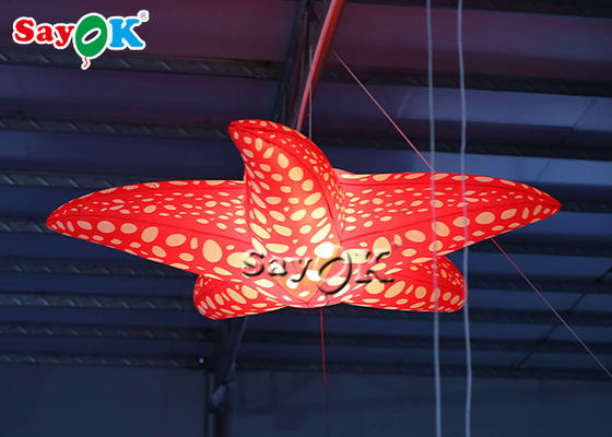Los acontecimientos van de fiesta adornando la estrella de mar inflable roja colgante de los 2m LED