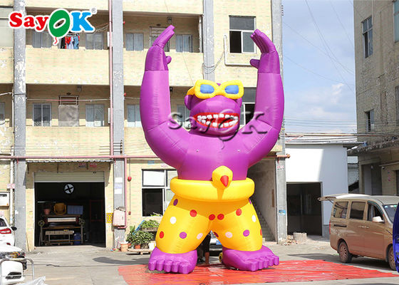 Explotar personajes de dibujos animados 6m Gorila gigante rosado inflable modelo de animal para publicidad al aire libre