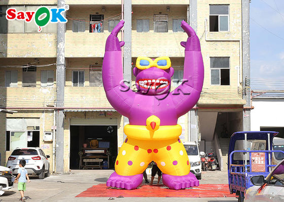 Explotar personajes de dibujos animados 6m Gorila gigante rosado inflable modelo de animal para publicidad al aire libre