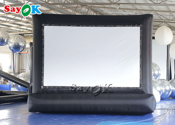 Pantalla de cine inflable comercial al aire libre del proyector del negro al aire libre inflable de la pantalla