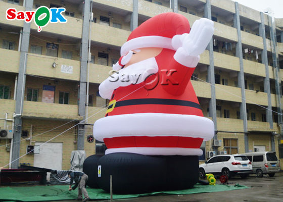 la Navidad al aire libre Santa Claus Wearing inflable de los 8m Red Hat