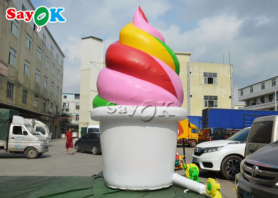 Modelo inflable de encargo del cono de helado del PVC 5mH