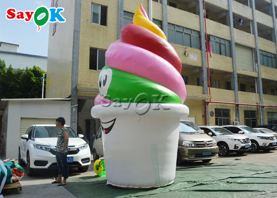 Modelo inflable de encargo del cono de helado del PVC 5mH