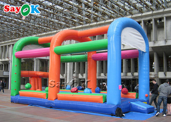 Juegos de fiesta inflables Gauntlet Juegos de deportes inflables interactivos húmedos y secos con bola de demolición