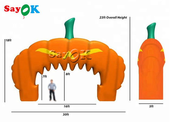Arco inflable del arco de Halloween del acontecimiento anaranjado inflable de encargo de la calabaza para el supermercado
