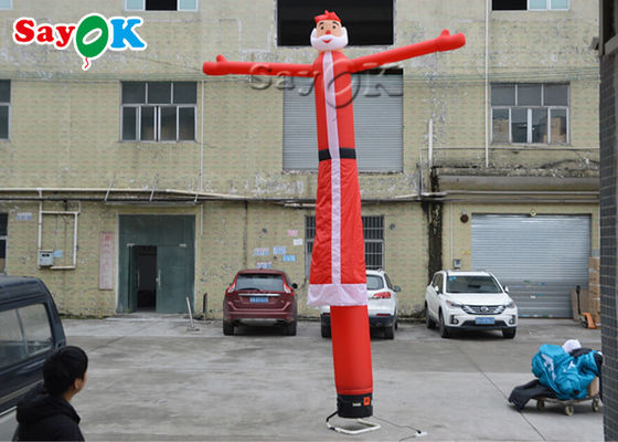 La Navidad los 5m inflable roja rara inflable Santa Air Dancer de la pierna del hombre uno del tubo que agita