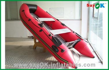 Barco inflable ligero divertido de los barcos inflables rojos del PVC de la fibra de vidrio