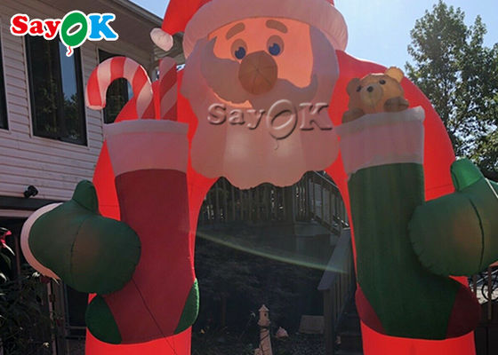 Decoración al aire libre Santa Claus Archway inflable de la yarda del arco inflable de la Navidad