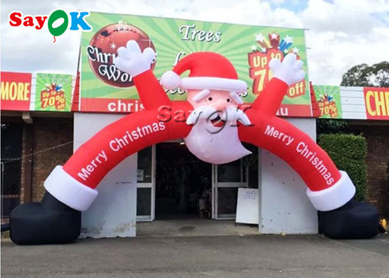 Arcada inflable de la Navidad que hace publicidad de la Navidad Santa Arch For Shop Decoration inflable