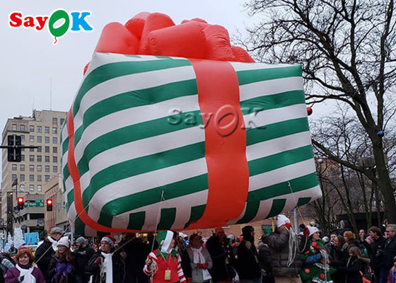Globo inflable del desfile del helio de la caja de regalo de la Navidad del paño de Oxford