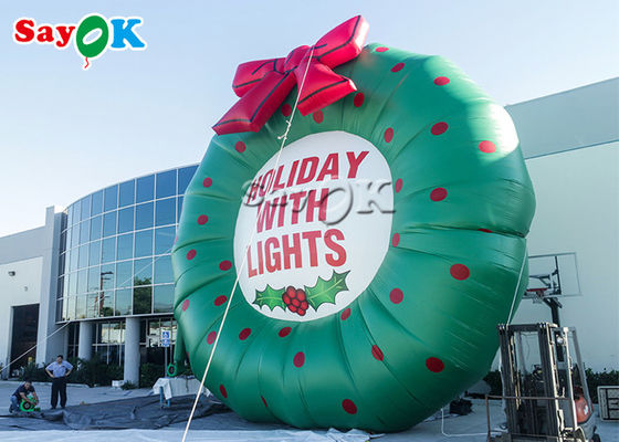 Guirnalda inflable de la Navidad del verde del ODM para la exhibición al aire libre