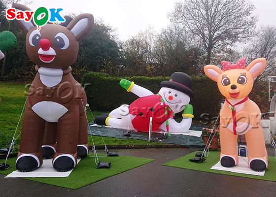 decoración al aire libre de la Navidad de los 3m*4m que pone en el muñeco de nieve inflable lateral