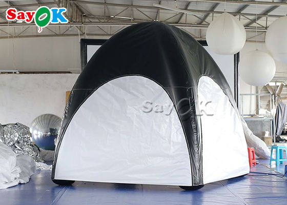 Tienda de aire de jardín inflable Tienda de aire de la familia Tarpaulin Tienda de araña inflable sellada con aire Negro y blanco