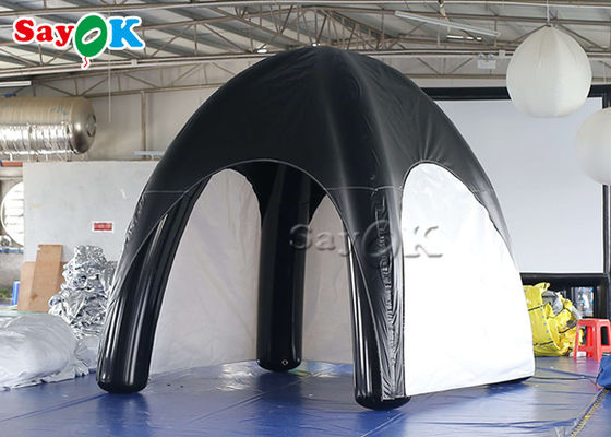Tienda de aire de jardín inflable Tienda de aire de la familia Tarpaulin Tienda de araña inflable sellada con aire Negro y blanco