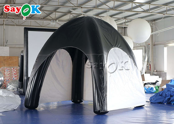 Tienda de aire de jardín inflable Tienda de aire de la familia Tarpaulin Tienda de araña inflable sellada con aire Negro y blanco