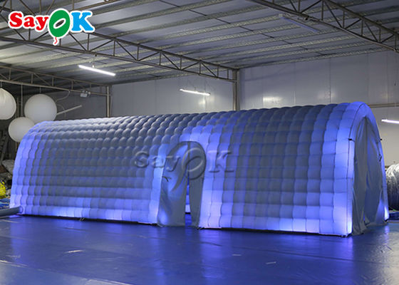 Tienda inflable personalizada de tela de Oxford Blanco de fiesta Tienda de túnel inflable con led